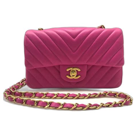 chanel pink chevron mini|Flap Bags .